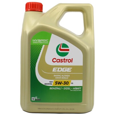 Castrol Edge 5W30 LL 4 Lt Tam Sentetik Partiküllü Motor Yağı