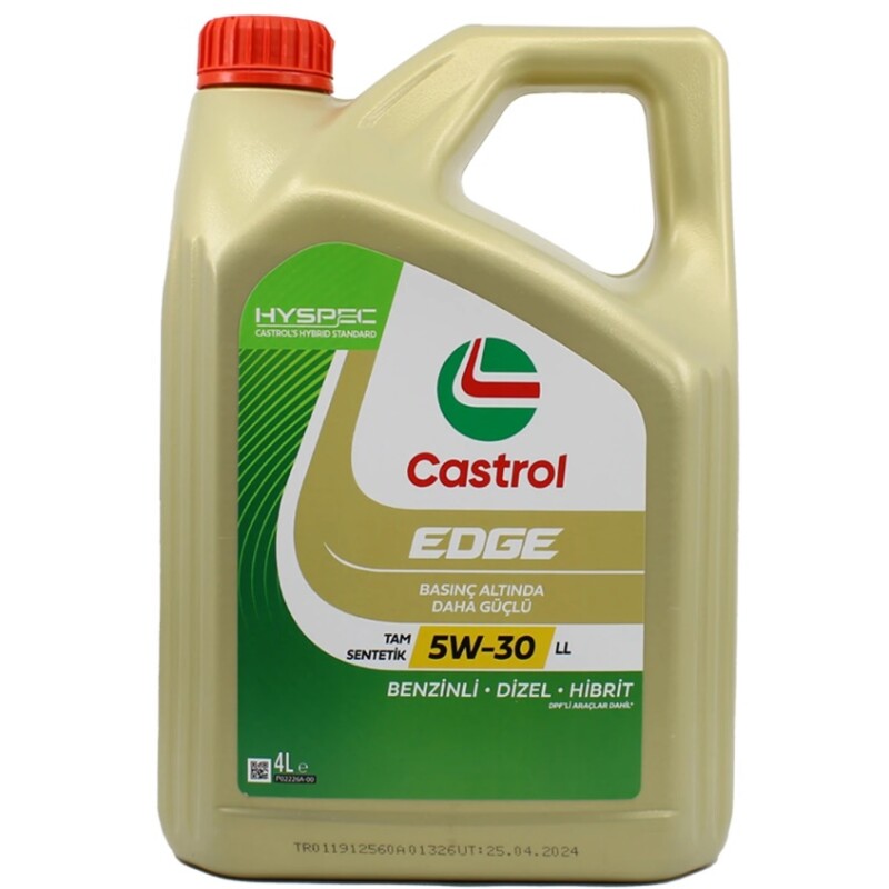 Castrol Edge 5W30 LL 4 Lt Tam Sentetik Partiküllü Motor Yağı